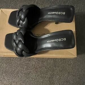 BCBGeneration Black Braided Heels